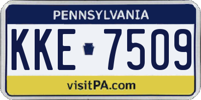 PA license plate KKE7509