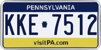 PA license plate KKE7512