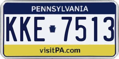 PA license plate KKE7513