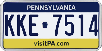 PA license plate KKE7514