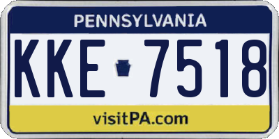 PA license plate KKE7518