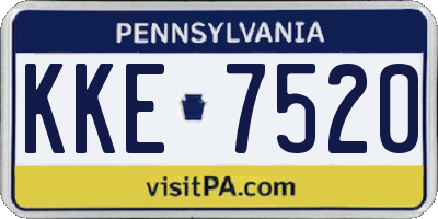 PA license plate KKE7520