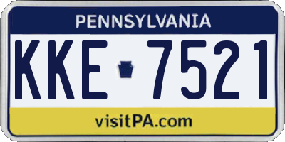PA license plate KKE7521