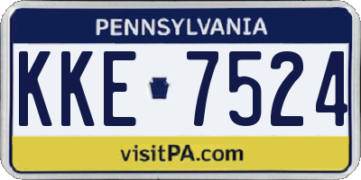 PA license plate KKE7524