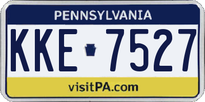 PA license plate KKE7527