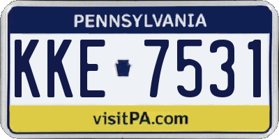 PA license plate KKE7531