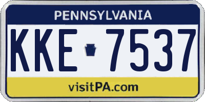 PA license plate KKE7537
