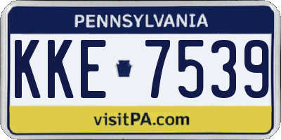 PA license plate KKE7539