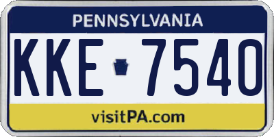 PA license plate KKE7540
