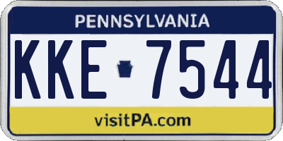 PA license plate KKE7544