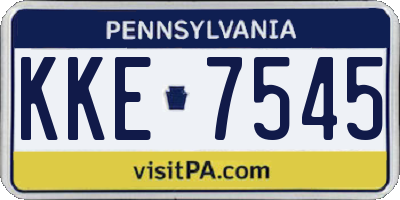 PA license plate KKE7545