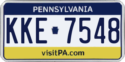 PA license plate KKE7548