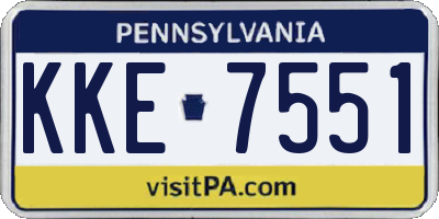 PA license plate KKE7551