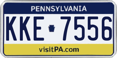PA license plate KKE7556