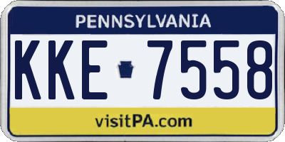 PA license plate KKE7558