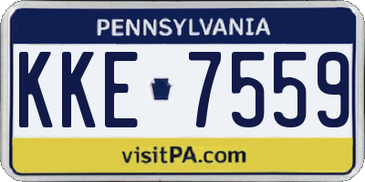 PA license plate KKE7559