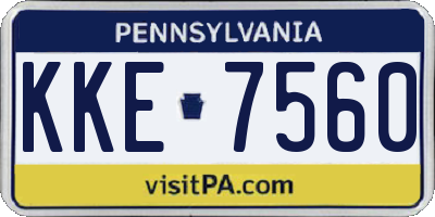 PA license plate KKE7560