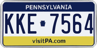 PA license plate KKE7564