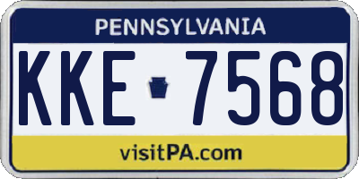 PA license plate KKE7568