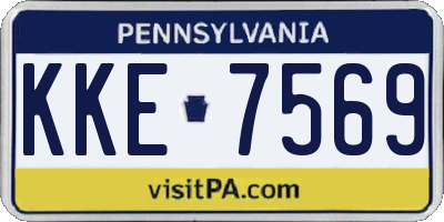 PA license plate KKE7569