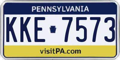 PA license plate KKE7573