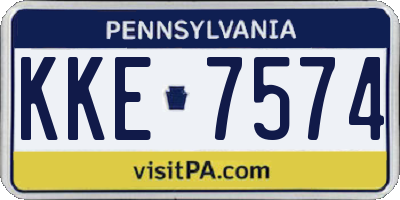 PA license plate KKE7574