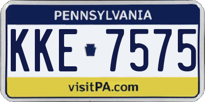 PA license plate KKE7575