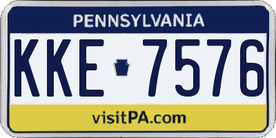 PA license plate KKE7576