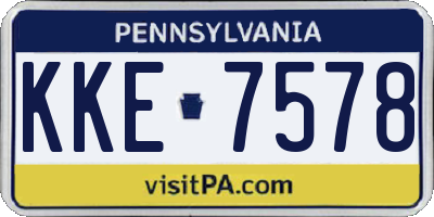 PA license plate KKE7578