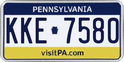 PA license plate KKE7580