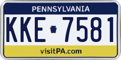 PA license plate KKE7581
