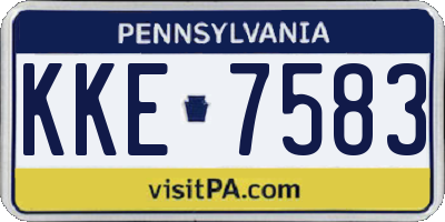 PA license plate KKE7583