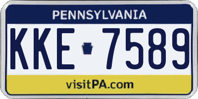 PA license plate KKE7589
