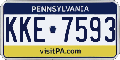 PA license plate KKE7593