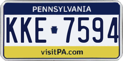 PA license plate KKE7594