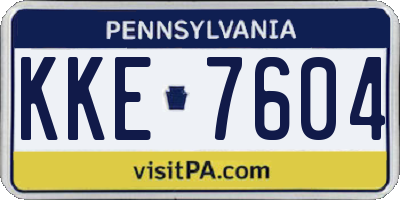 PA license plate KKE7604