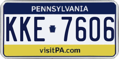 PA license plate KKE7606