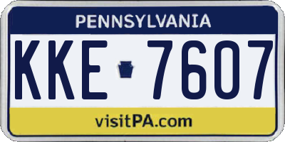 PA license plate KKE7607