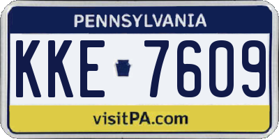 PA license plate KKE7609