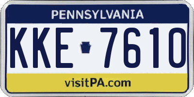 PA license plate KKE7610