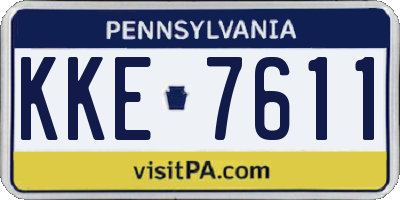 PA license plate KKE7611