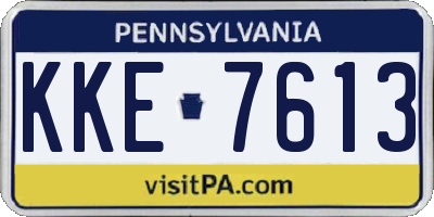 PA license plate KKE7613