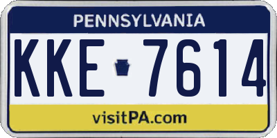 PA license plate KKE7614