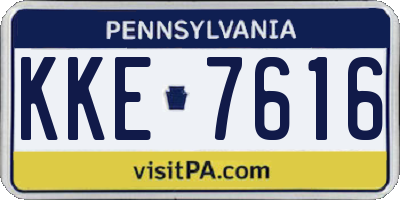 PA license plate KKE7616