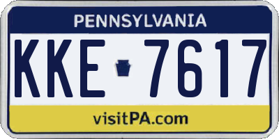 PA license plate KKE7617