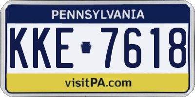 PA license plate KKE7618