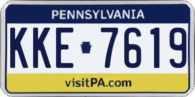 PA license plate KKE7619
