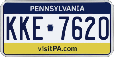 PA license plate KKE7620