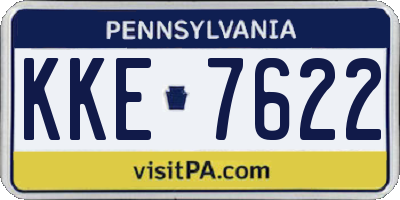 PA license plate KKE7622