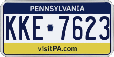 PA license plate KKE7623